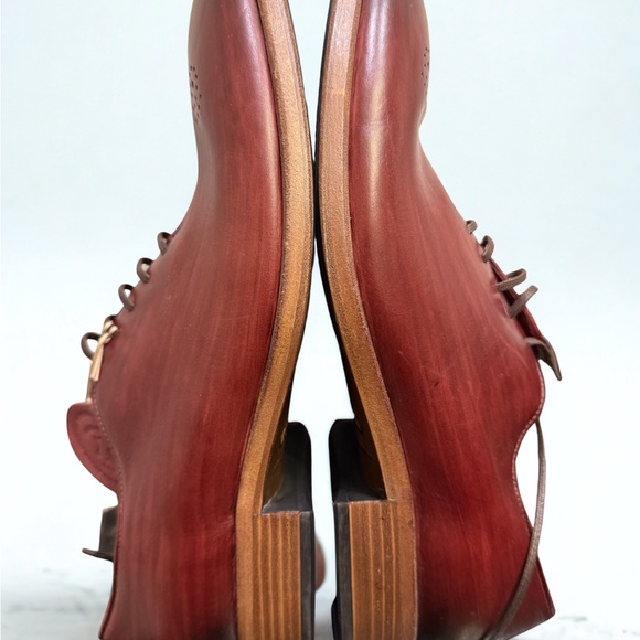 ECCO Men’s Calf Leather Dress Shoes - Wood-grain Brown Mahogany. EU44 =US10-10.5